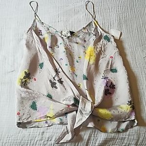 Topshop boutique Slik grey floral top